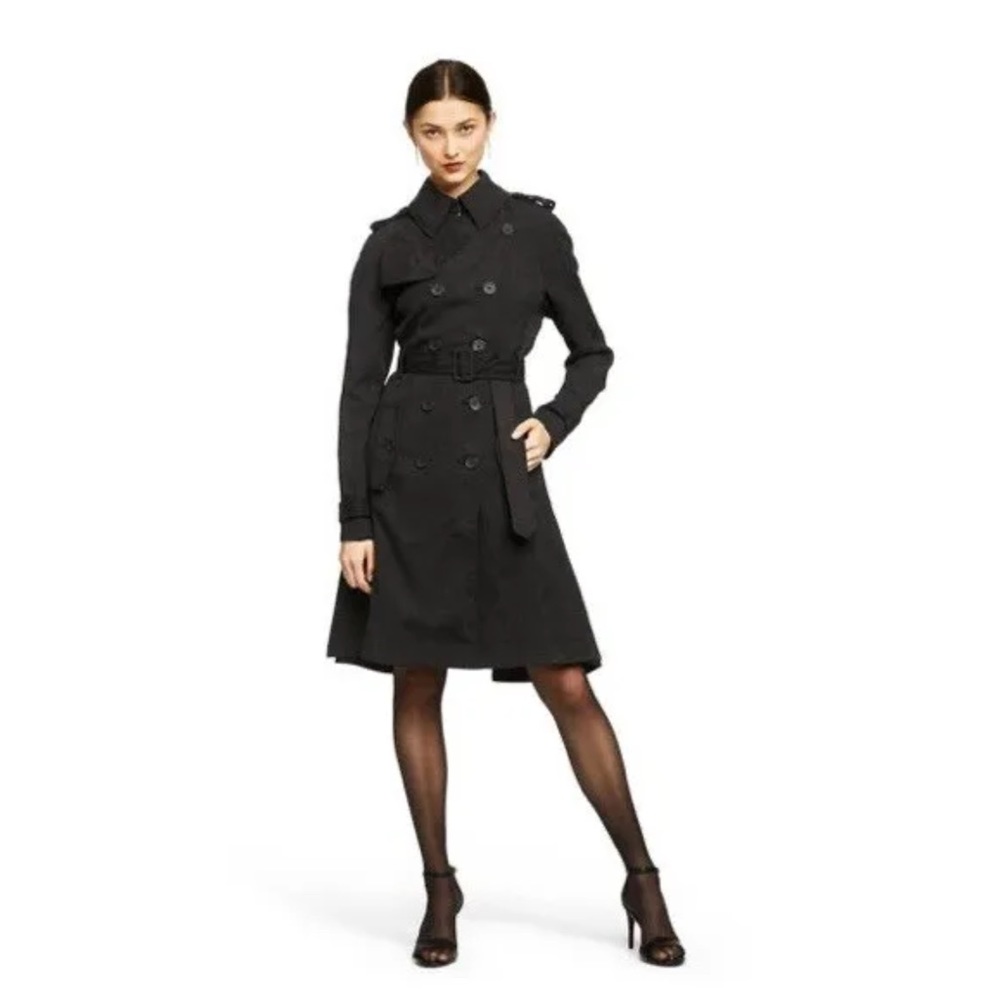 Altuzarra for Target Black trench coat snakeskin small double breasted NWT - Picture 4 of 7